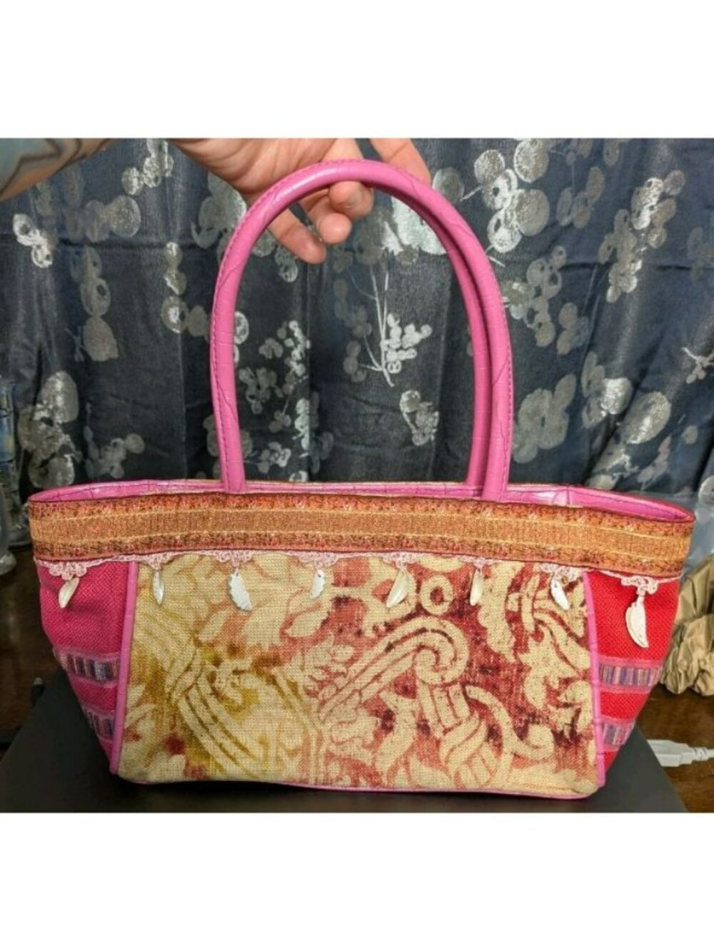 Mademoiselle Spencer & Rutherford Y2K Shoulder Bag Pink W/ Shells